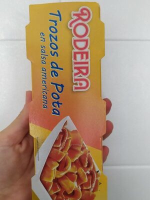 Trozos de pota en salsa americana front packaging