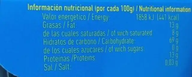 Café molido de tueste natural descafeinado nutrition facts table