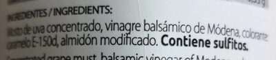 Crema de vinagre balsámico de módena ingredients label