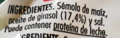 Pack de Gusanitos ingredients label