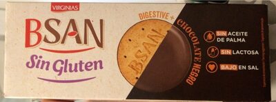BSAN sin gluten digestive chocolate negro front packaging