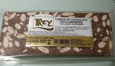 Turrón de chocolate con almendras