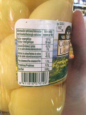 Patata entera primera nutrition facts table