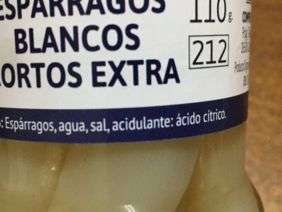Esparragos blancos ingredients label