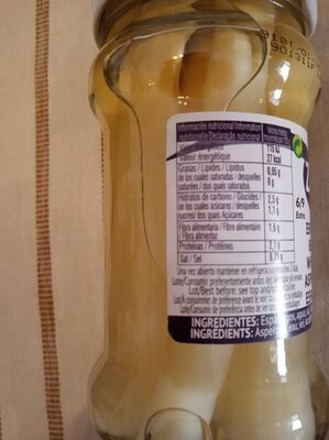 Esparragos blancos nutrition facts table