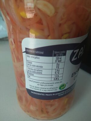 Ensalada China nutrition facts table