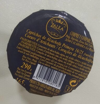 Corazones de alcachofa primera front packaging