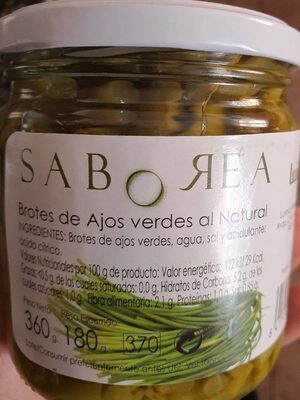 Brotes de ajos verdes al natural front packaging