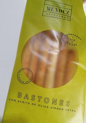 Bastones con aceite de oliva virgen extra front packaging