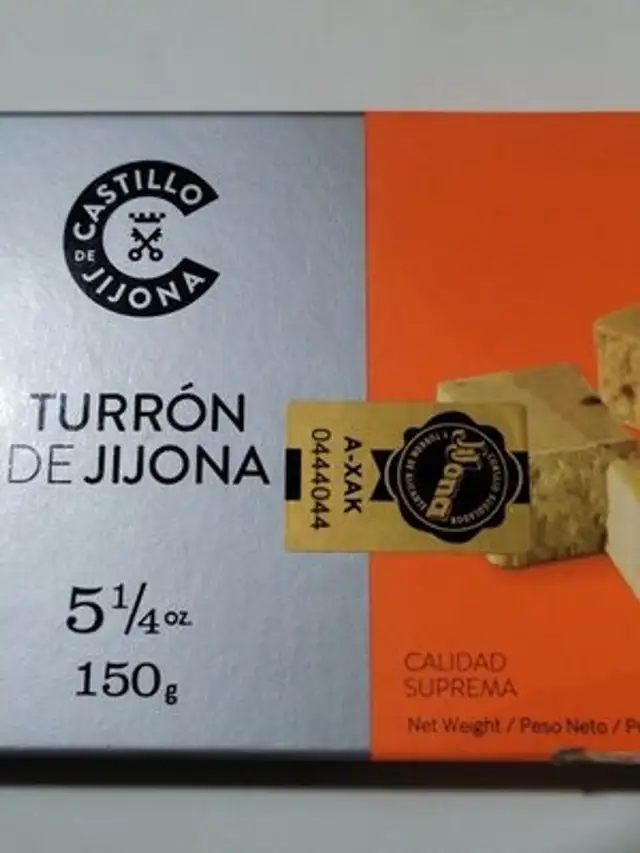 Turrón de Jijona ingredients label