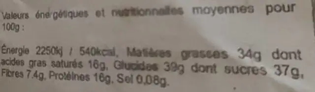 Caprice cacahuètes enrobées 3 chocolat nutrition facts table