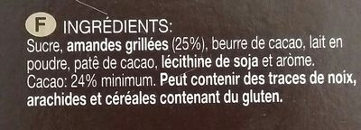 El Artesano Chocolate And Almond Turron 7oz (200 G) ingredients label