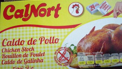 Caldo de pollo en pastillas front packaging