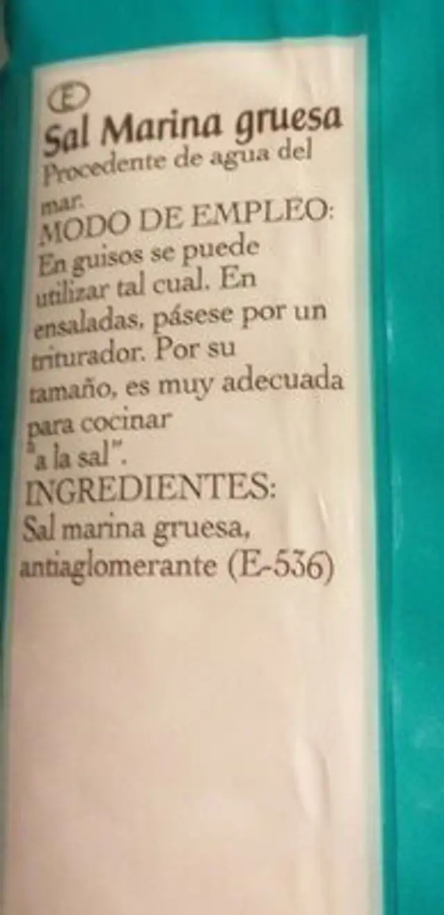 Sal marina gruesa front packaging