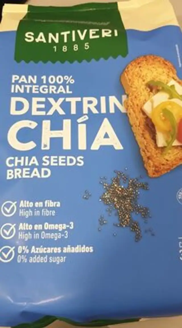 Pan Integral Dextrin Chía front packaging
