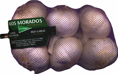 Ajos morados front packaging