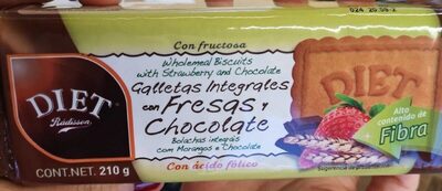 Galletas integrales con fresas y chocolate