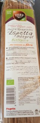 Spaghetti de espelta integral front packaging