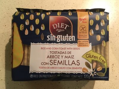Tostadas de arroz y maiz front packaging
