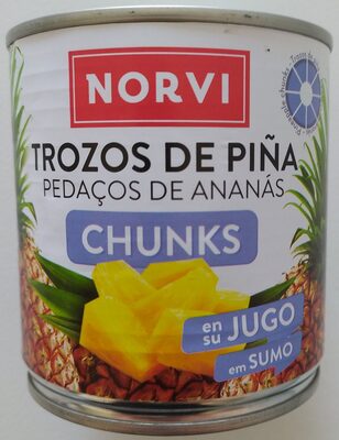 Pineapple chunks in juice front packaging