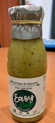 Bio potage de légume avec spiruline front packaging