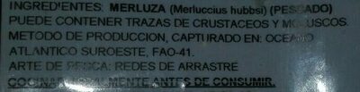 Merluza rodaja ingredients label