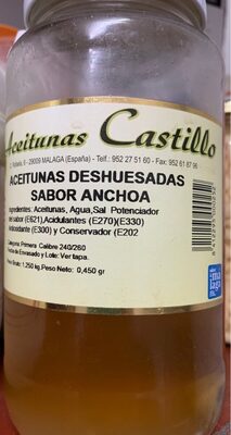 Aceitunas deshuesadas sabor anchoa