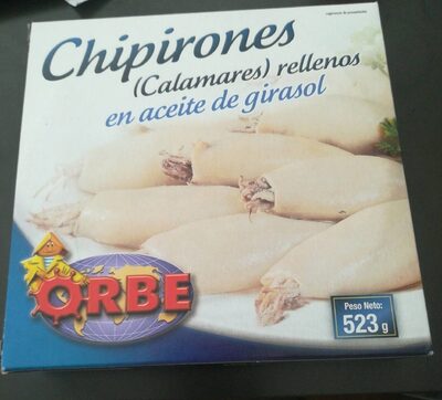 Chipirones rellenos en aceite de girasol front packaging