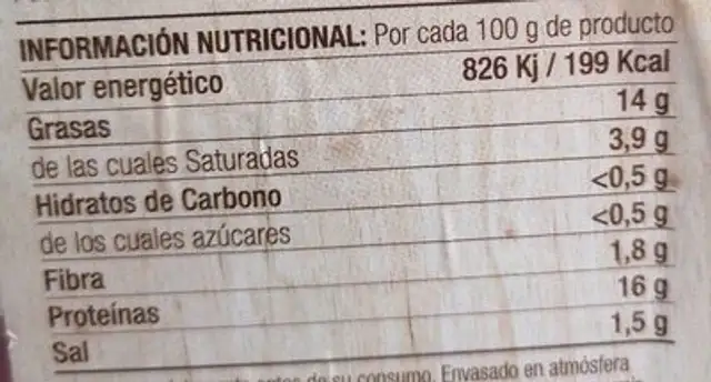 Hamburguesa de Pollo Campero nutrition facts table