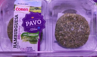 Hamburguesa pavo y espinaca