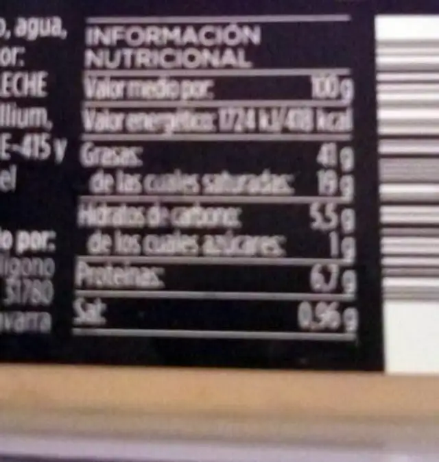 Bloc de foie gras de pato relleno de queso de cabra nutrition facts table