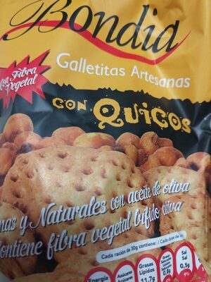 Galletitas artesanas con quicos front packaging
