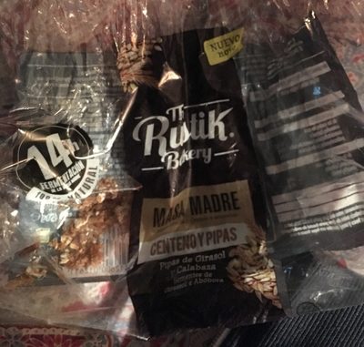 Pan de masa madre centeno y pipas front packaging