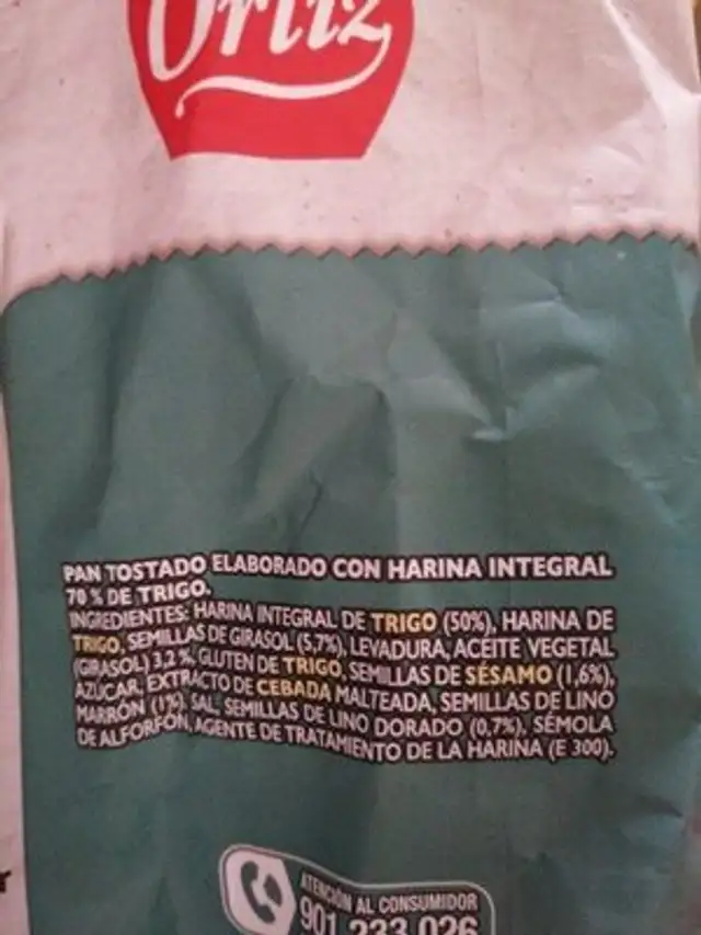 Mix semillas ingredients label