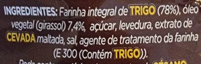 Panecillo Integral 100% ingredients label