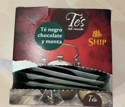 Té negro chocolate y menta front packaging