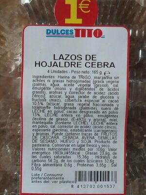 Lazos de hojaldre cebra