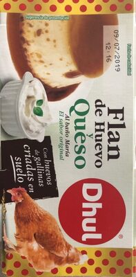 Flan de huevo y queso front packaging