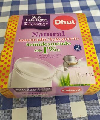 Yogurt natural azucarado semidesnatado