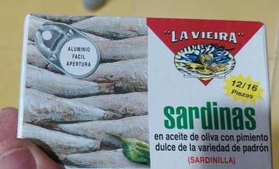 Sardinas en aceite de oliva con pimiento dulce del padron