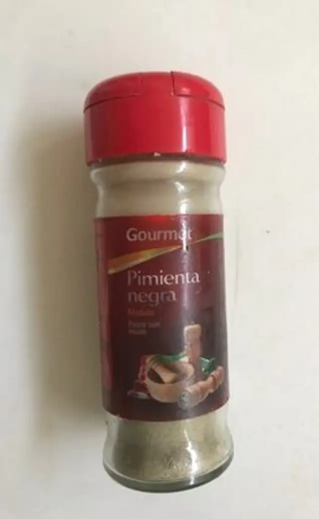 Pimienta negra molida nutrition facts table