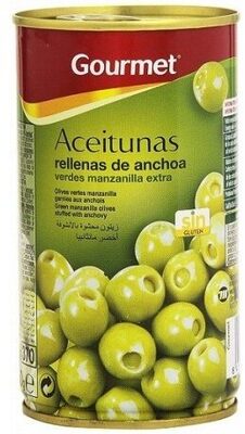 Aceitunas verdes rellenas de anchoa