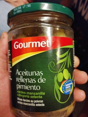 Aceitunas rellenas pimiento front packaging