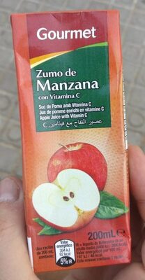 Zumo de manzana front packaging