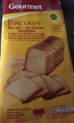 Biscotes sin sal, sin azúcar. 100 rebanadas.