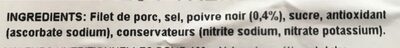 Filet mignon séché des Pyrénées ingredients label