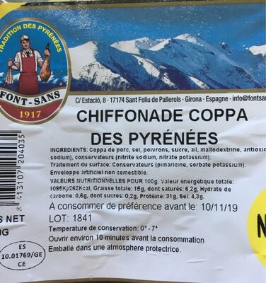 Chiffonade coppa des pyrénées