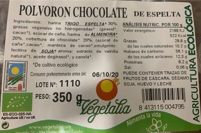 Polvoron de chocolate espelta