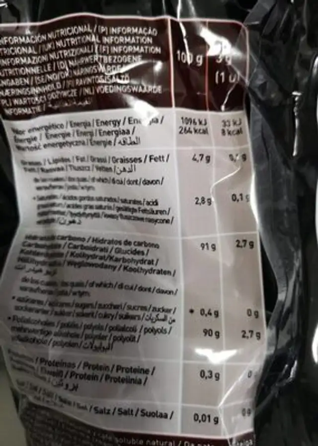 Lacreme caramelo de cafe nutrition facts table