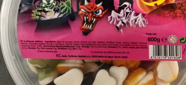 Halloween Mix ingredients label